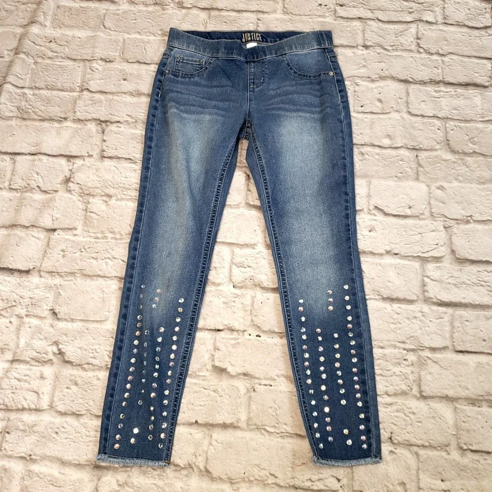 Justice girls Mid Rise Legging size 14 Embellished